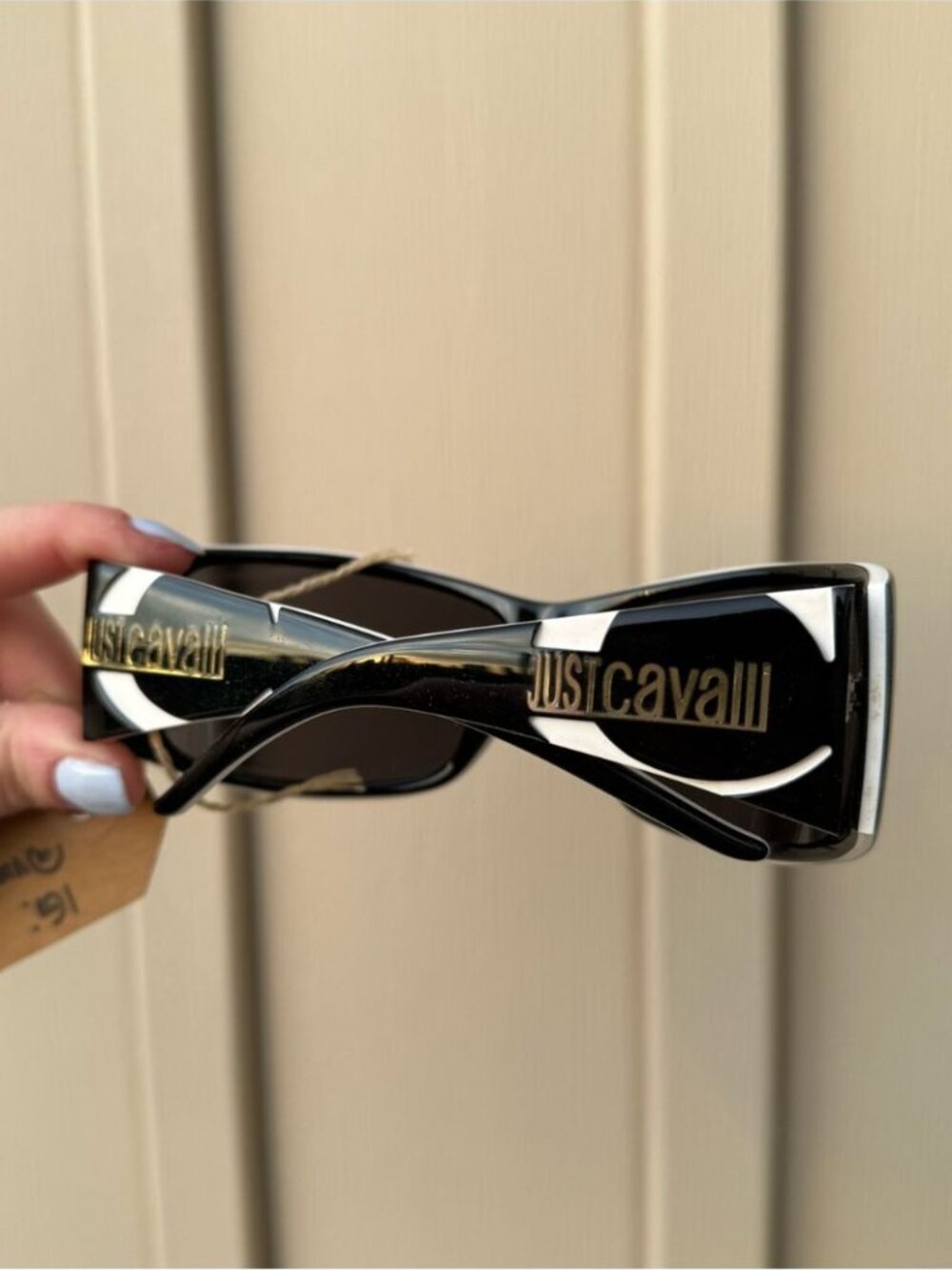 Just Cavalli Y2K Black and White Logo Oversized Sunglasses - Picture 2 of 9